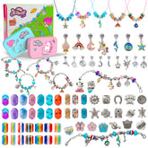 Charm Bracelet Making Kit for Girls, Unicorn/Mermaid Jewelry Making Beads, DIY Craft Gifts for Girls Age 4-8-12