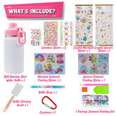 Decorate Your Own Water Bottle for Girls, Cute Arts and Crafts Gifts Toys for Girls Age 4-6-8-10-12, Unicorn/Mermaid Diamond Painting Crafts Kit for Girls Birthday Christmas
