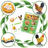 Life Cycle Figures of Frog, Chicken, Sea Turtle, Butterfly, Wasp, Locust, Science Toys kit, Animal Figures for Kids Age 3-12