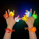 30 Pack LED Light Up Silicone Rings and Bracelet Party Favors for Kids 3-12, Prizes Box Toys for Birthday, Classroom Rewards, Glow Party Supplies
