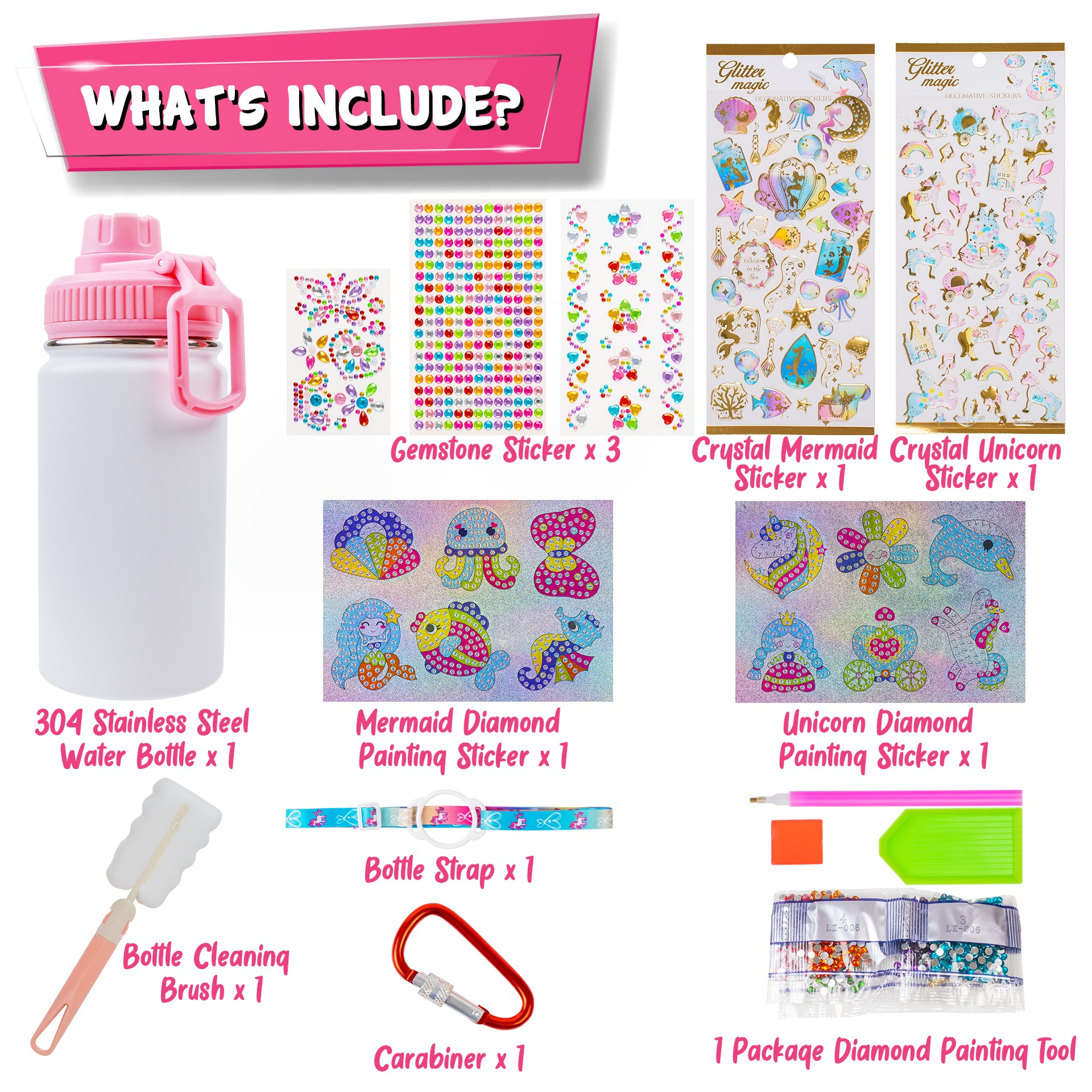 Decorate Your Own Water Bottle for Girls, Cute Arts and Crafts