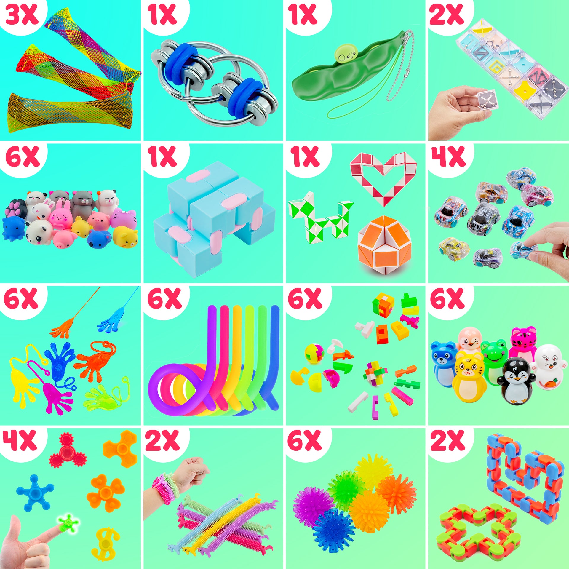 Fidget Toys Set, Party Favors Figette Toys for Pinata Stuffers, Treasure Box, Goodie Bag Stuffers, Sensory Toys for ADD ADHD