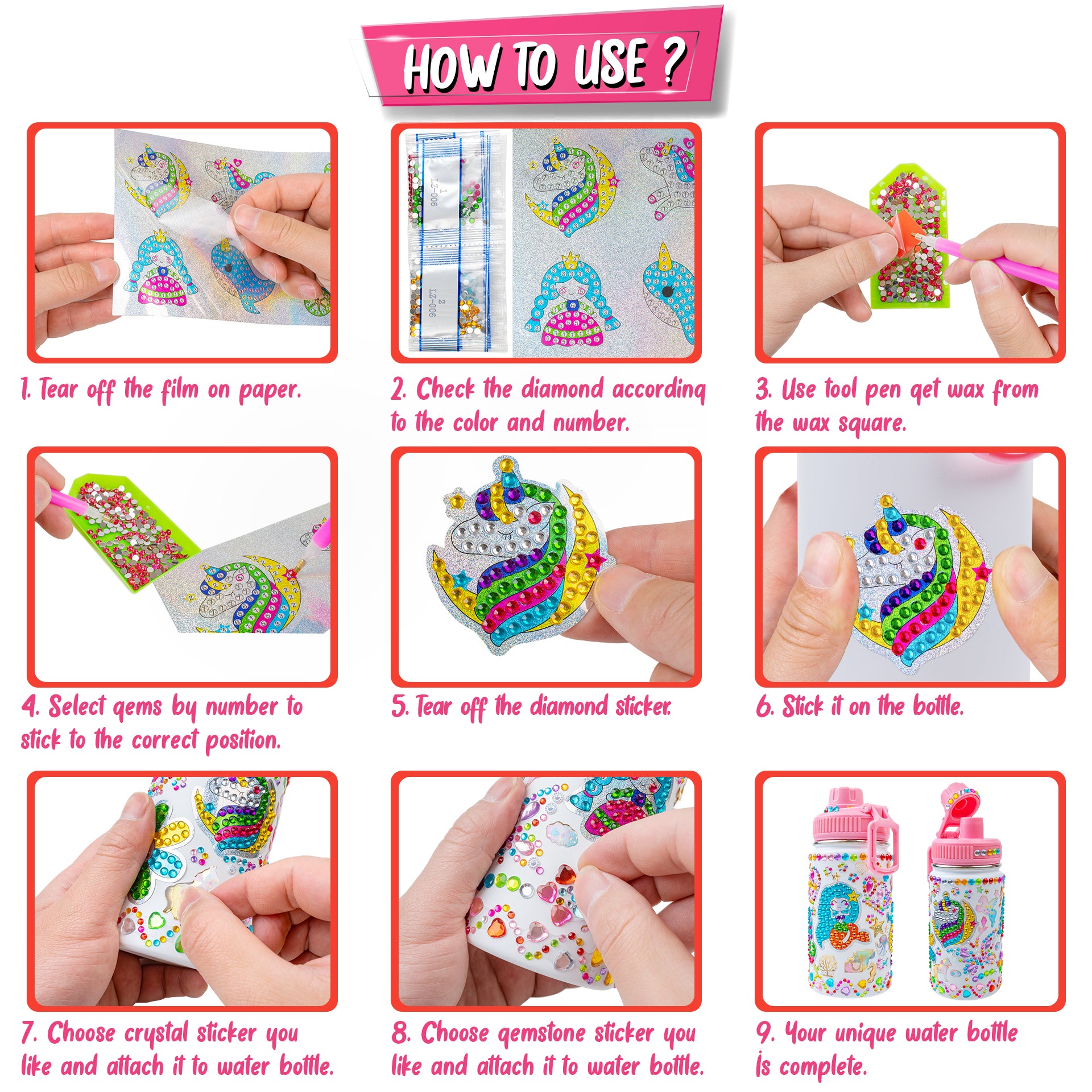 TOY Life Diamond Painting Kit For Kids with Keychains, Crafts for
