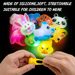 30 Pack LED Light Up Silicone Rings and Bracelet Party Favors for Kids 3-12, Prizes Box Toys for Birthday, Classroom Rewards, Glow Party Supplies